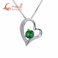 heart shape with round shape cubic zirconia and 925 sliver for jewelry making