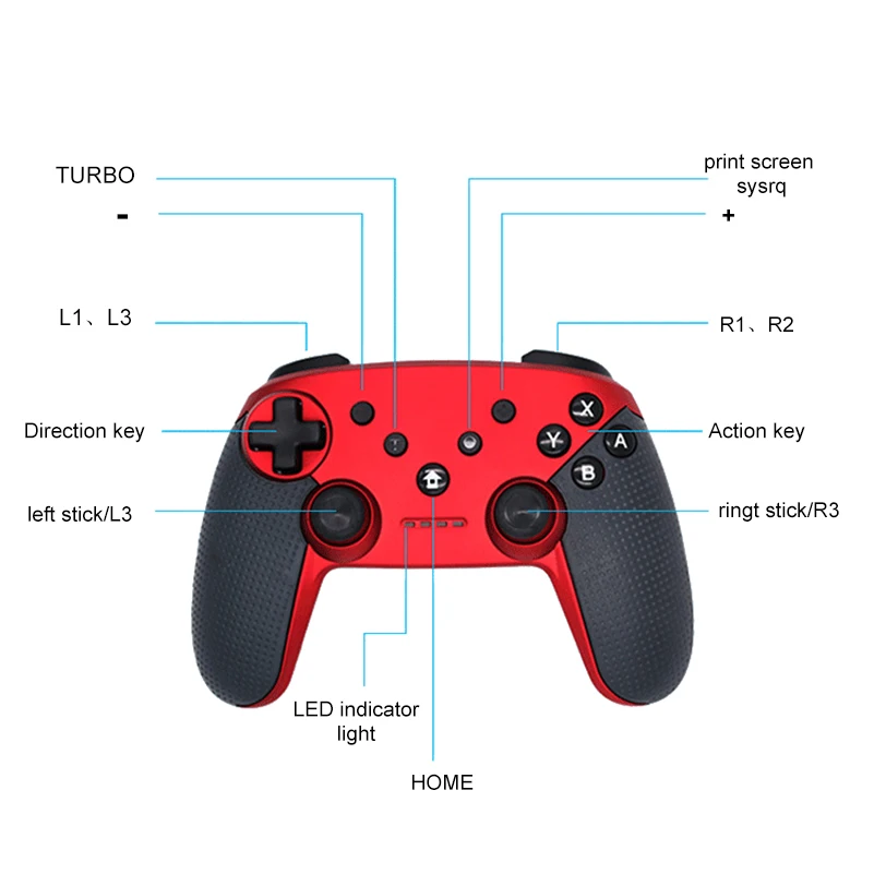 

Wireless Bluetooth Gamepad Controller For Nintendo Switch Windows PC No wired Gamepads Remote Control Gaming Play Accessories