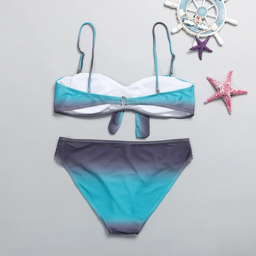2019 однотонные комплекты бикини Для женщин купальник женский купальный костюм