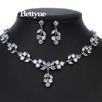 bettyue brand charm cute aaa cubic zircon cherry shape white gold color jewelry sets for woman wedding party gifts