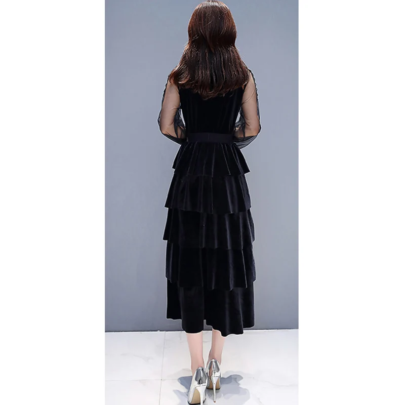 Черное зеленое розовое Золотое бархатное платье для женщин новинка сезона