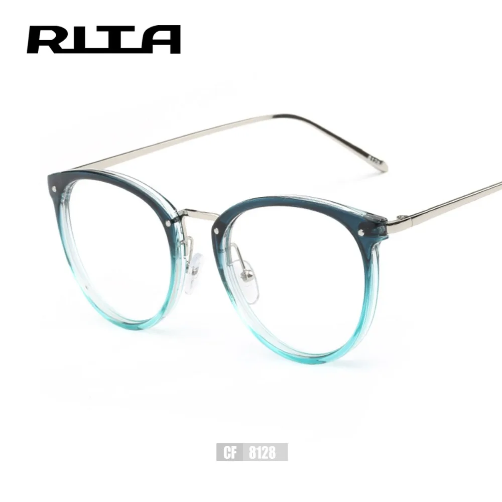 Женская мода Круглая Рамка Очки Рита Бренд Дизайнер Простые Оптические