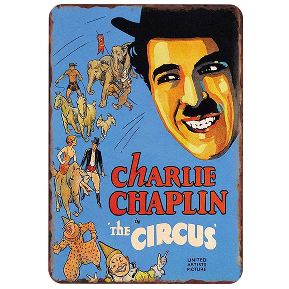 Chaplin винтажная металлическая жестяная пластина постер потертый шик ретро