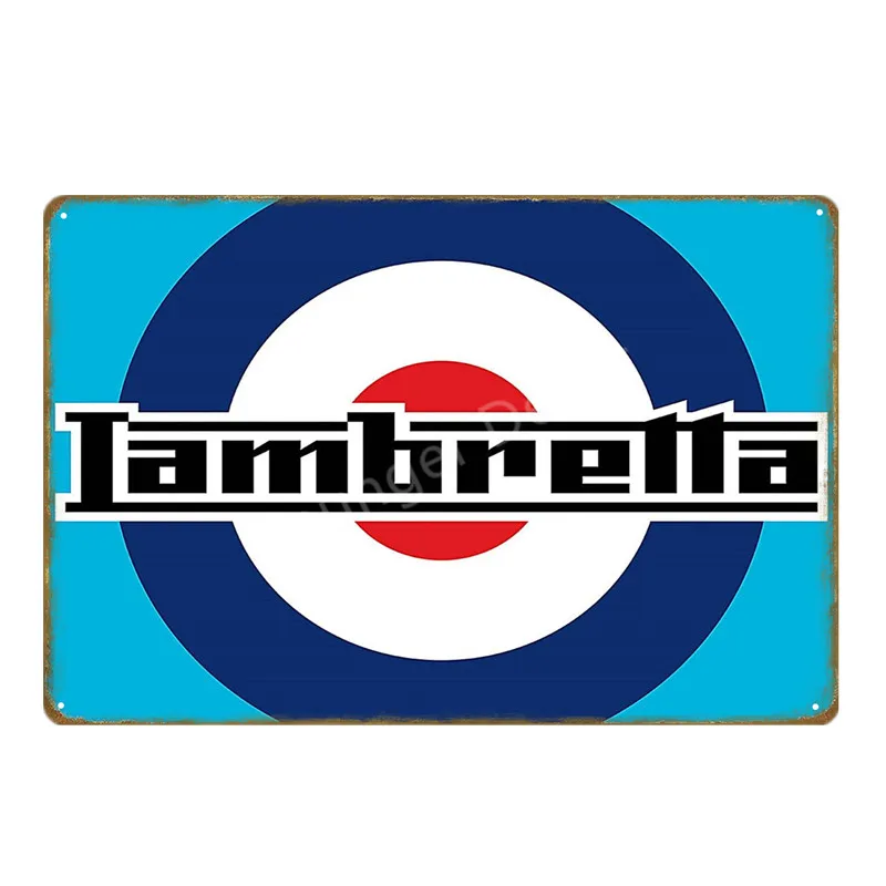 Классический электромобиль Lambretta металлический постер лучшие знаки для