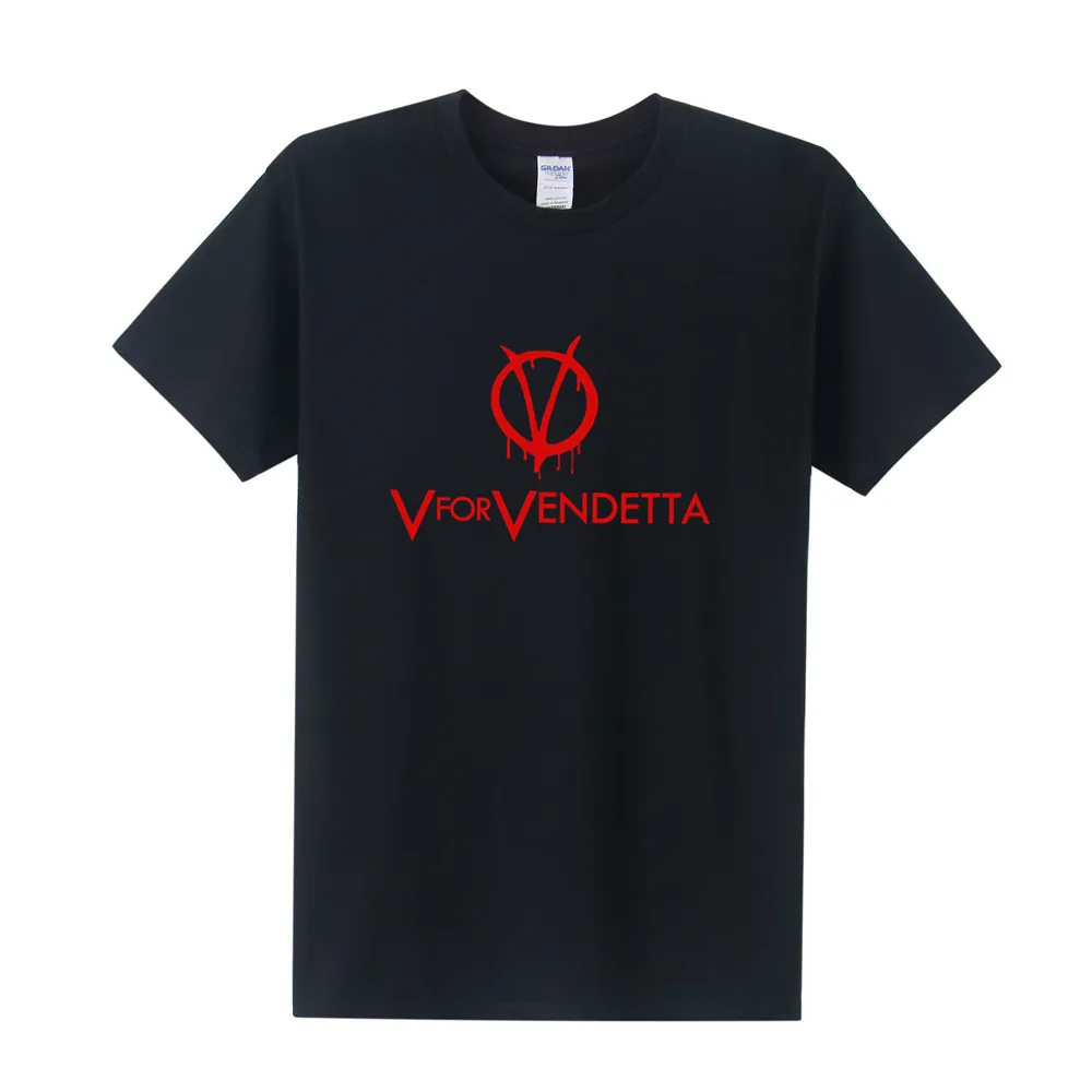 As picture Брендовая Новая летняя футболка с надписью V for Vendetta, мужские футболки с изображением маски анонима Гая Фокса, футболки с круглым вырезом и коротким рукавом для мальчиков, топы, мужская одежда - Цвет: As picture
