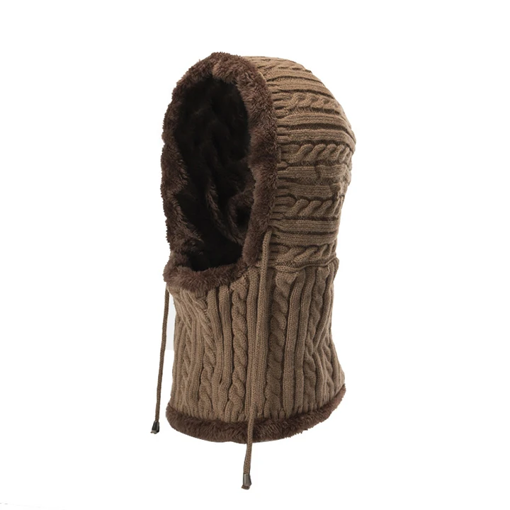 khaki hat YOZIRON/вязаный шарф, шапка, теплые зимние шапки для мужчин и женщин, взрослых, повседневные Бархатные утепленные женские лыжные шапочки, маска - Цвет: khaki hat