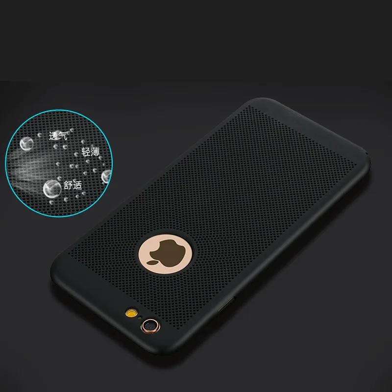3D Mesh PC Heat Dissipation Plastic Case For iphone 7 SE 5 5s 6 6s 8 X Plus Cover Full Hard Matte Phone Cases Bag |