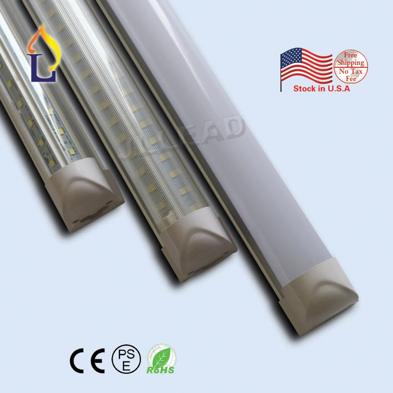 10 шт./лот LED T8 integrated V форму трубки света 4ft/5ft/6ft/8ft AC110 277V двойной pcb высокое яркость v
