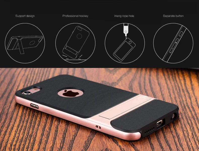 CAPSSICUM чехол с подставкой для iPhone 6 6s Plus PC силиконовый гибкий тонкий гелевый Чехол с подставкой для iPhone 6plus 6s Plus