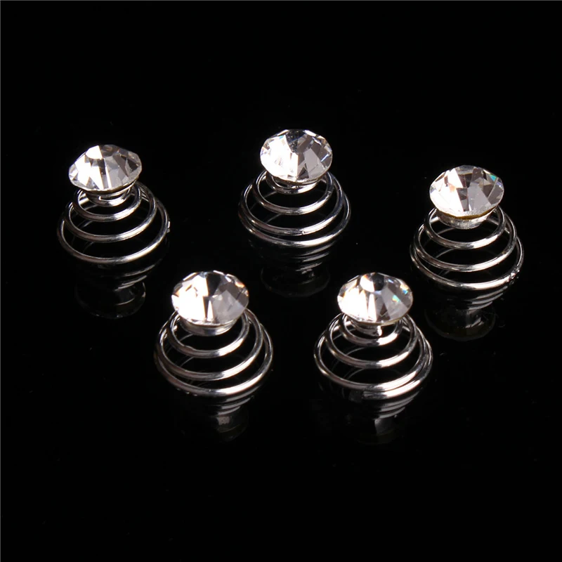 20 шт спин твист прозрачная с украшением в виде кристаллов Свадебные Заколки