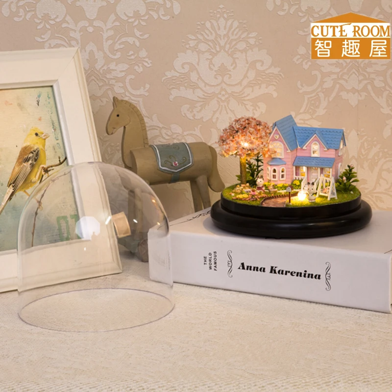 Сборный DIY Кукольный дом, игрушка, деревянный Миниатюрный Кукольный домик, миниатюрный кукольный домик, игрушки с мебели, светодиодный светильник, подарок на день рождения, B016