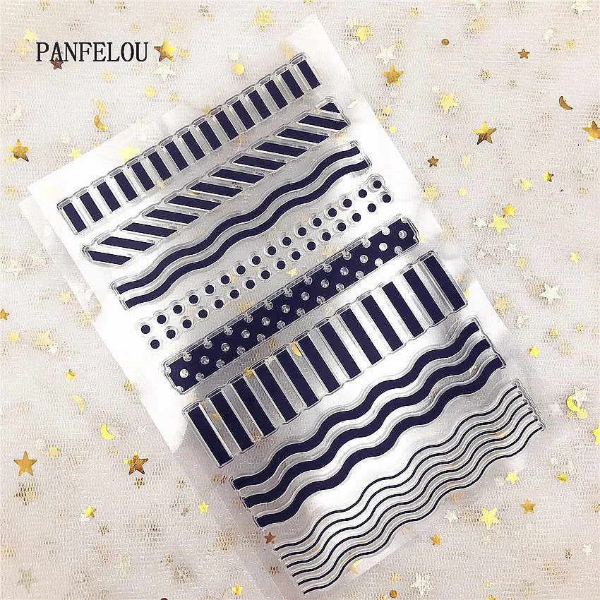PANFELOU границы полоса прозрачный силиконовый штамп/печать для DIY