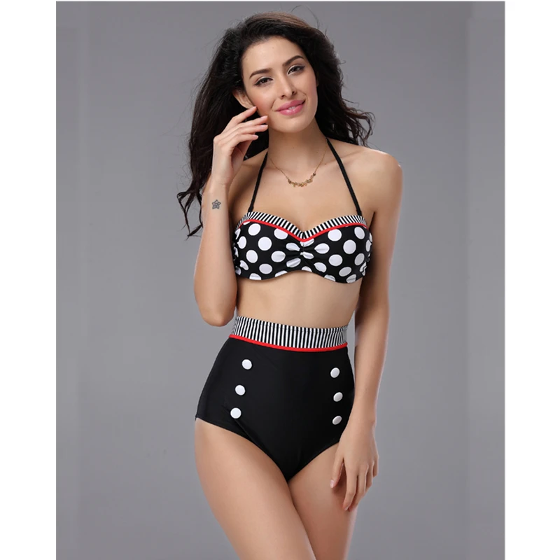 Модный Купальник бикини в горошек с высокой талией по оптовой цене|swimwear fashion|swimwear