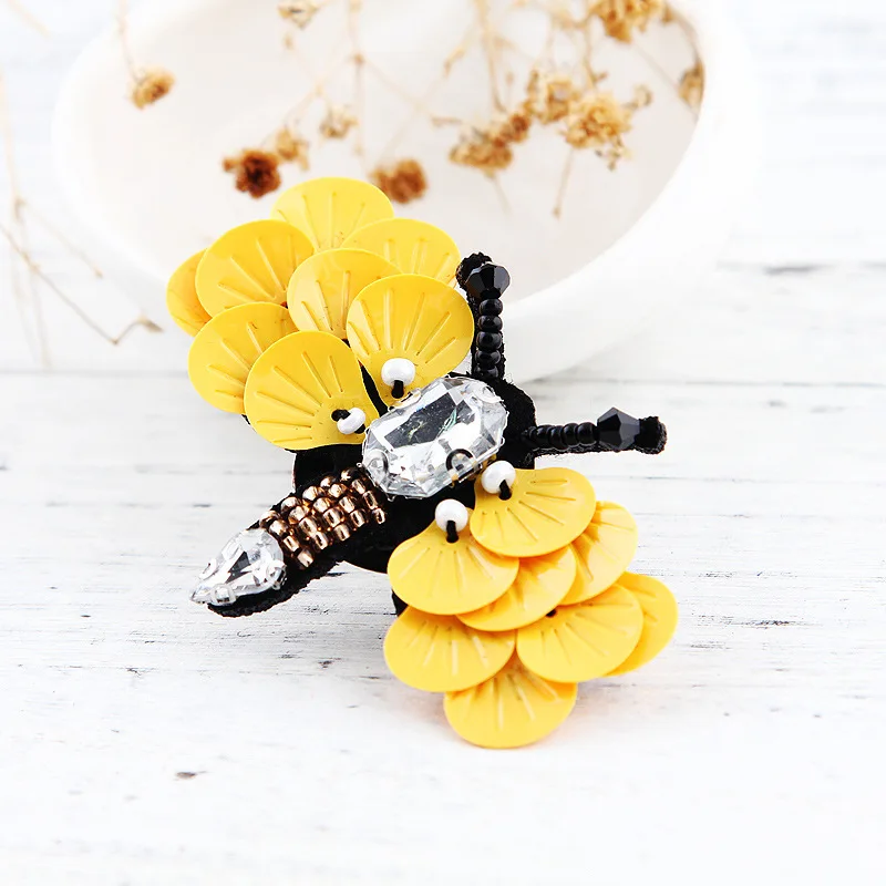 Женская бижутерия OneckOha с Пчелкой брошь кристаллом новый дизайн тканевые броши |
