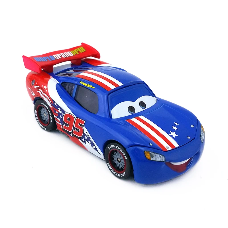 Disney «Тачки» № 95 Lightning Mcqueen Америка узор металл литья под давлением игрушечный автомобиль 1:55 Свободные Фирменная Новинка и