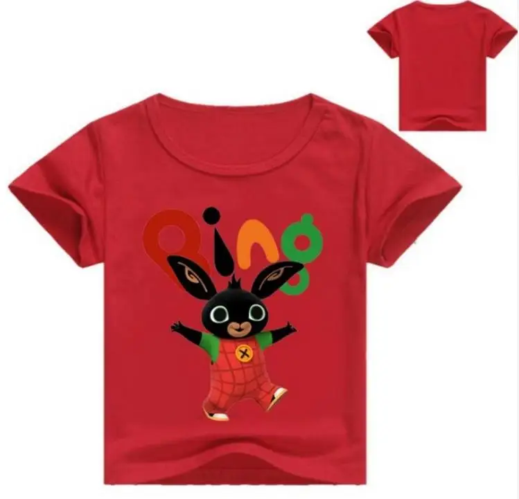 Детская летняя одежда детская игровая футболка Bing Bunny/футболка с 3D принтом для мальчиков и девочек топы с рисунками для девочек, футболки От 3 до 14 лет с кроликом