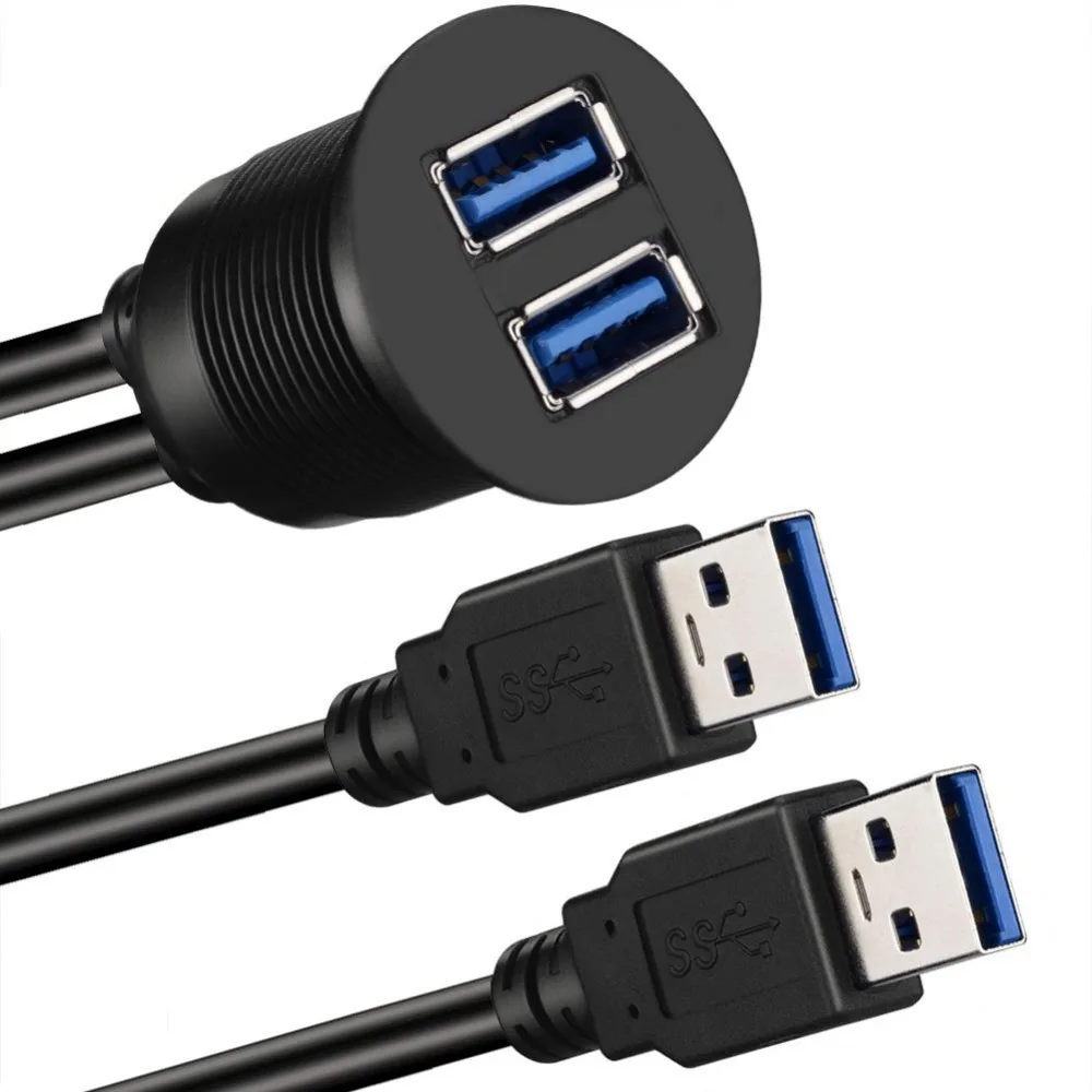 Водонепроницаемый удлинитель с двумя портами USB 3 0 для автомобиля грузовика