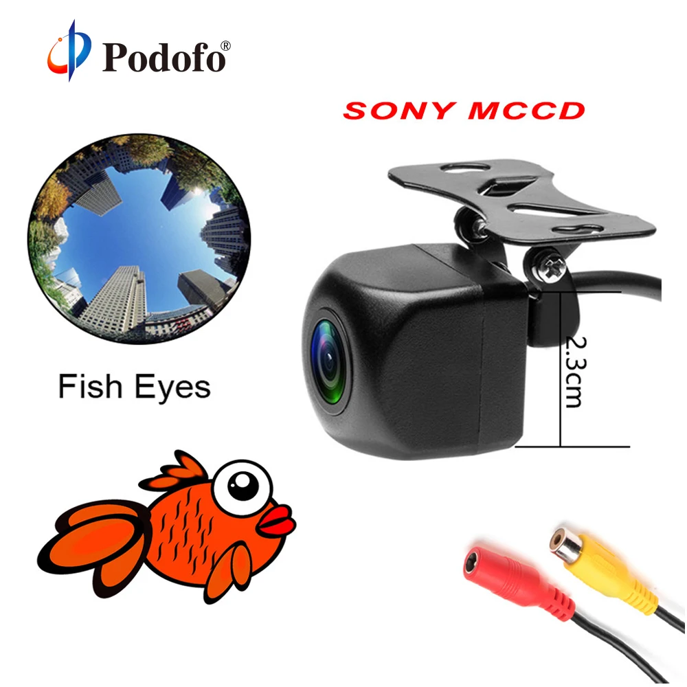 Podofo камера заднего вида Автомобильная SONY MCCD рыбий глаз IP68 Водонепроницаемая
