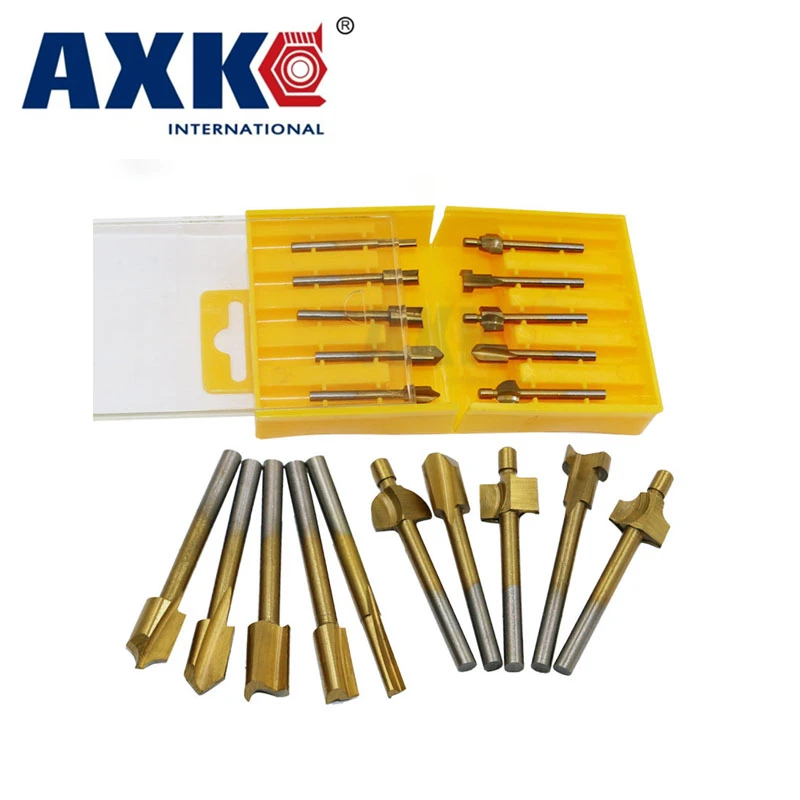

Router Drill 10Pcs Titanium Mini Hss Dresser Shank for Wookworking Dremel Rotary Tool Dremel 1/8" 3mm