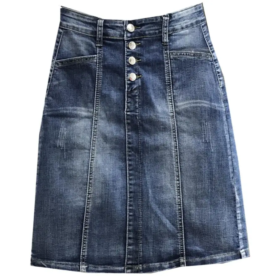 Однобортная юбка трапециевидной формы с завышенной талией | Женская одежда