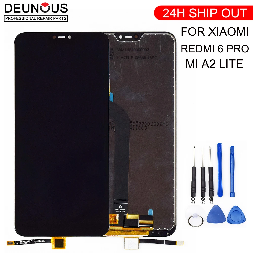 ЖК-дисплей и рамка для Xiaomi Mi A2 Lite Redmi 6 Pro сенсорный экран дигитайзер ЖК-дисплея