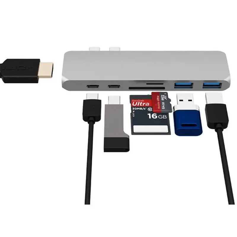 USB 3.0 Type C Hub к HDMI адаптеру 4K Thunderbolt 3 с 1 TF SD Reader слот PD для MacBook Pro/Air 0|Кабели HDMI| |