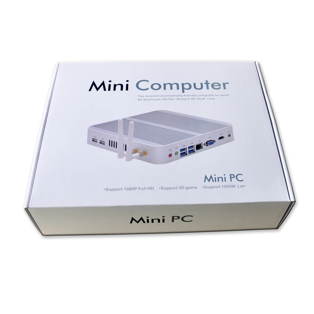 

Fanless Mini PC Windows 10 HTPC Intel Celeron 1037U DDR3 8G RAM 64GB SSD HDD Gigabit LAN HDMI VGA WiFi Nettop Micro Computer