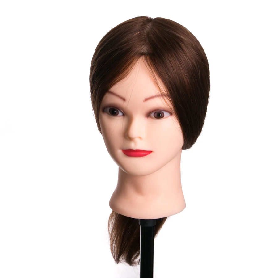 Настоящие человеческие волосы голова куклы для парикмахеров учебная