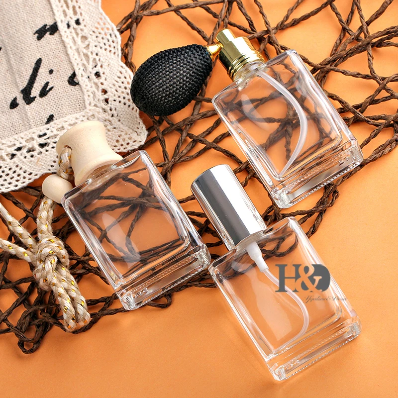 H&ampD 12ML Square Refillable Empty Perfume Bottle with Different Spary Rhomubus Grain set of 3 | Красота и здоровье