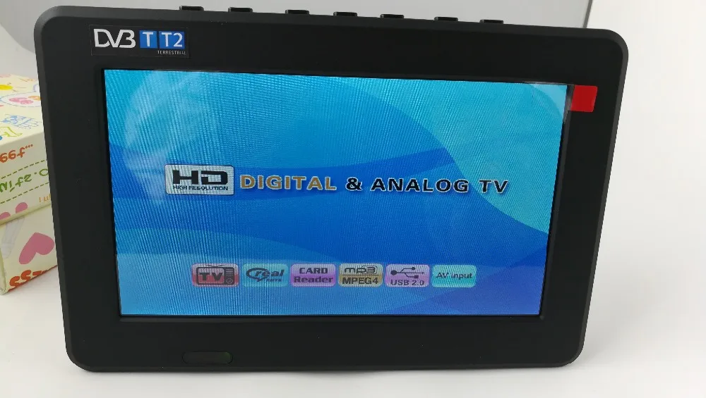 HD TV-7 Дюймов Цифровое ТЕЛЕВИДЕНИЕ И Аналогового ТВ Приемник Tf Карта USB