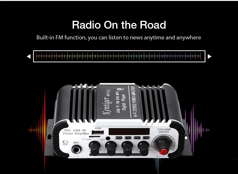 HY-V11 Bluetooth усилитель 2-х канальный аудио Поддержка TF USB FM супер бас аудио усилитель с ИК-пультом дистанционного Управление XM-201