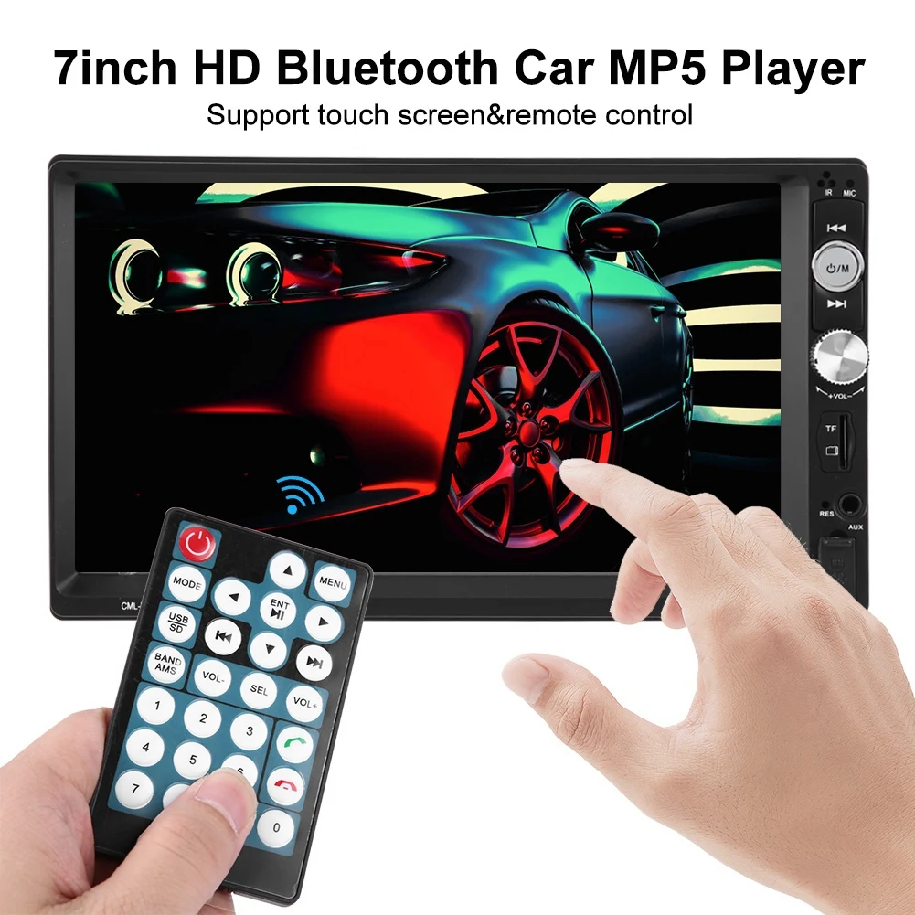 7 дюймовый HD Bluetooth двойной Din автомобильный стерео MP5 плеер FM Радио USB AUX 7011B дистанционного Управление автомобильного видеоплеера; Новое поступление