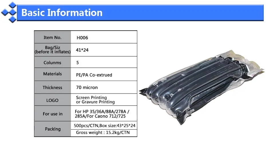 100X Совместимость Пластик надувная подушка безопасности для hp Laserjet CB435A CE285A 85A 285A 88A 78A 36A для Canon 712 725 картриджи с тонером, тонер-картриджи