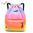 Водонепроницаемая спортивная сумка на шнурке с градиентом, женский спортивный рюкзак для девушек, тренировочная сумка для плавания, фитнеса, мягкая сумка для серфинга