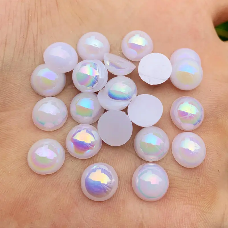 Акриловые Пришивные АВ бусины из белого искусственного жемчуга 6/8/10/12 мм АБС