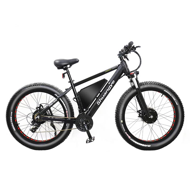 48V 500W Двойной Мотор Двойной аккумулятор fat tire пляжный Снежный Электрический велосипед - Цвет: black