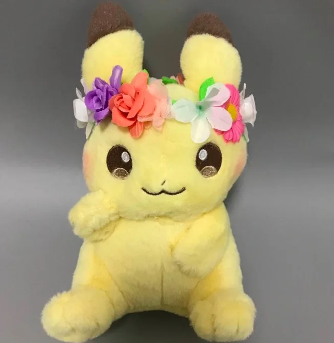 d 18 см карманные животные Пикачу Eevee плюшевые куклы игрушки Пасхальный день Пикачу Eevee с гирляндой мягкие куклы детские подарки игрушки SA1975 - Цвет: d