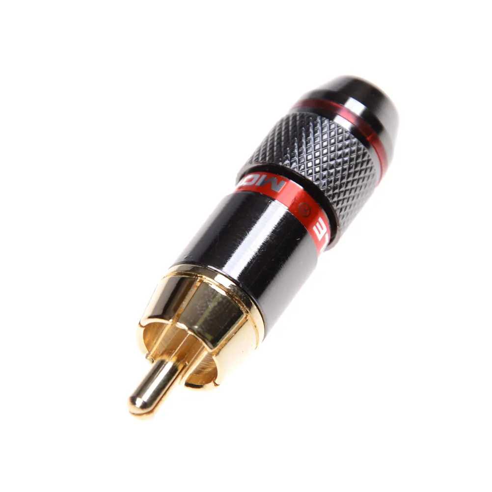 Wholesale 6mm 4pcs/lot gold plating RCA connector male plug support cable HIGH QUALITY | Обустройство дома