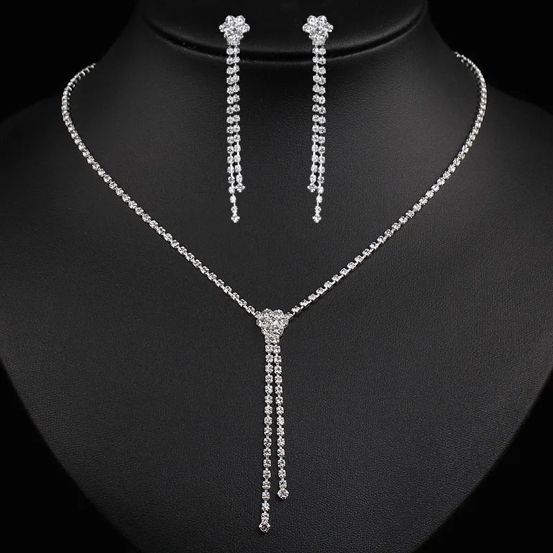 Style 1 BLIJERY, Модные Ювелирные наборы для невесты, для женщин, горный хрусталь, кристалл, ожерелье, серьги, наборы, для выпускного, свадебные ювелирные наборы - Окраска металла: Style 1