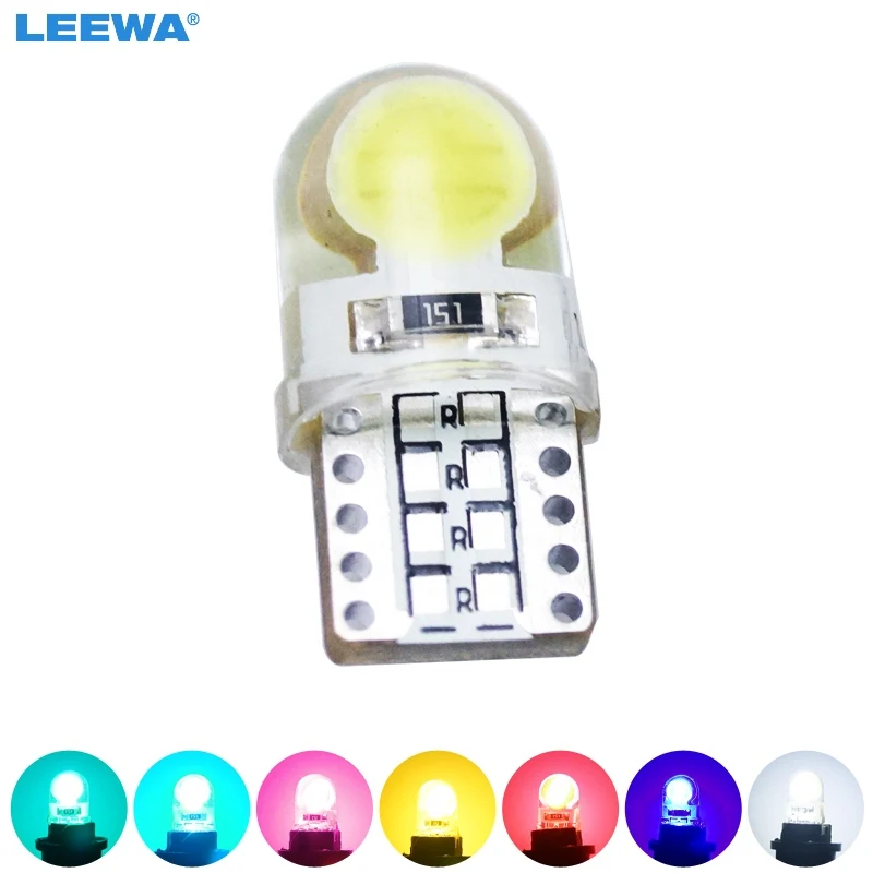 LEEWA 2 шт. 12 В 1 5 Вт автомобильный T10 194 W5W COB силиконовый корпус Автомобильная