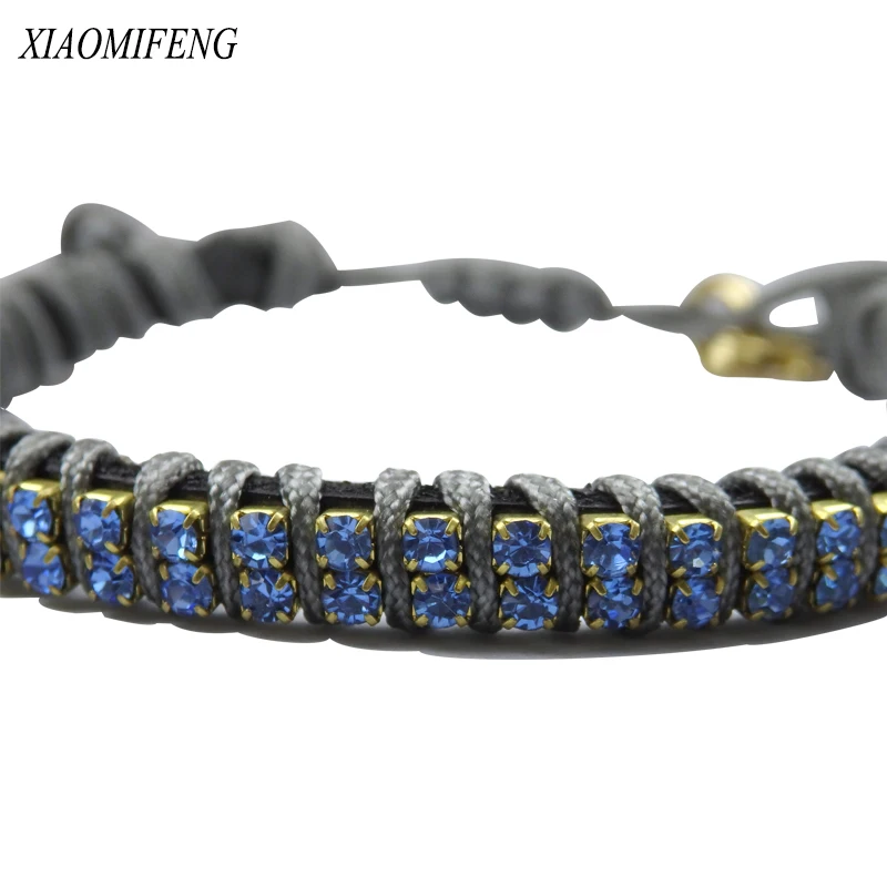 Xiaomifeng Классический горный хрусталь браслет для женщин и мальчик с кожа гематита |