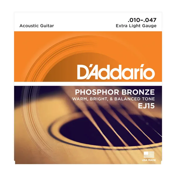 EJ15 10 to 47 D'addario ФОСФОРНЫЕ бронзовые гитарные струны EJ15 EJ16 EJ17 EJ26 - Цвет: EJ15 10 to 47