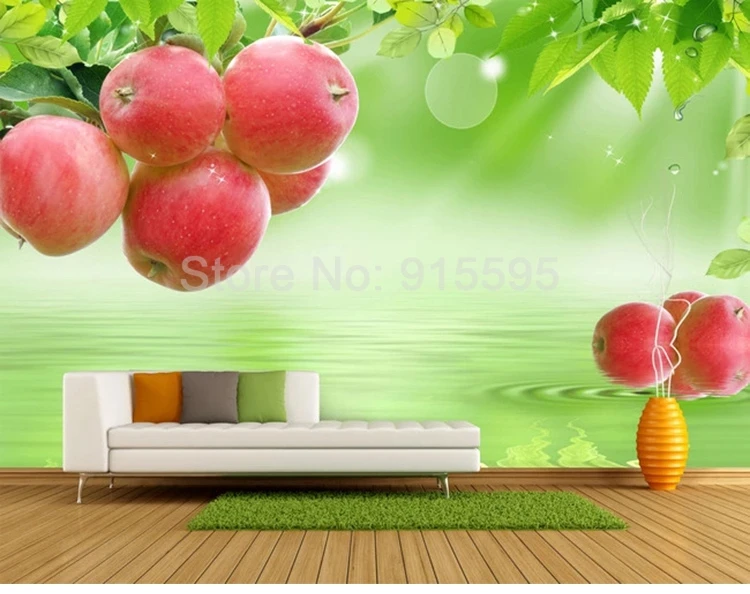 Custom Self-adhesive Wallpaper Fresh Fruit Large Mural TV Background Wall Painting Living Room Home Decoration Stickers For Wall