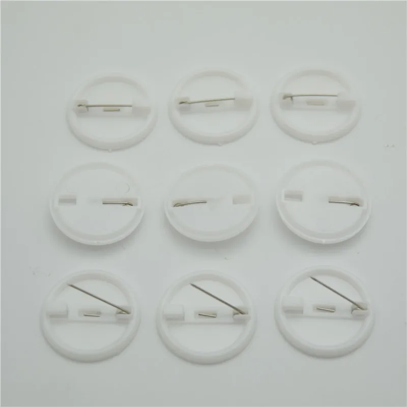 100 шт 23 мм белая пластиковая Брошь Pin Disc's &amp Backs инструменты для костюма Ремесло