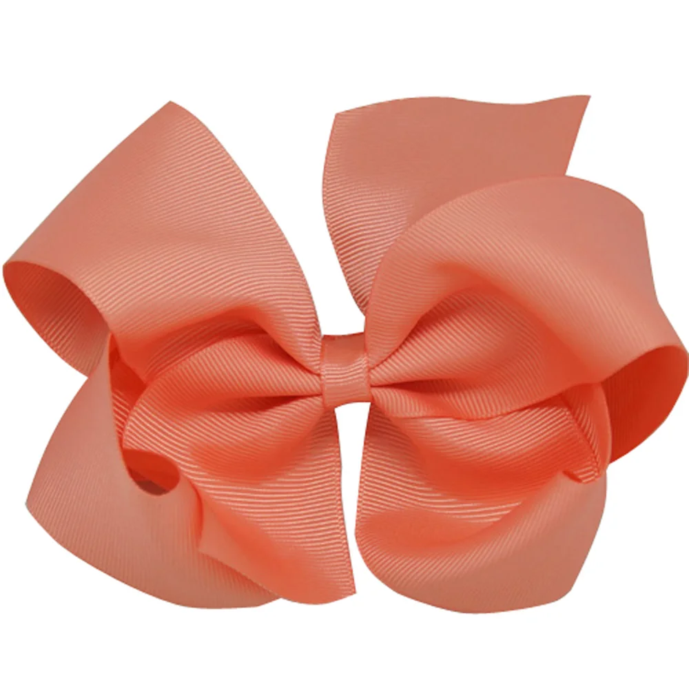 CN 32 шт./лот 6 дюймов модный бант для волос из однотонной корсажной ленты ручной