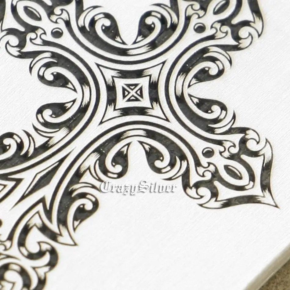 Высокая деталь глубокая гравировка 925 пробы серебряный крест собака тег мужские