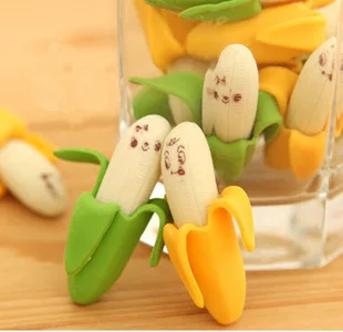 

2pcs x Lovely Cute Banana Fruit Style Rubber Pencil Eraser Students Stationery New school supplies