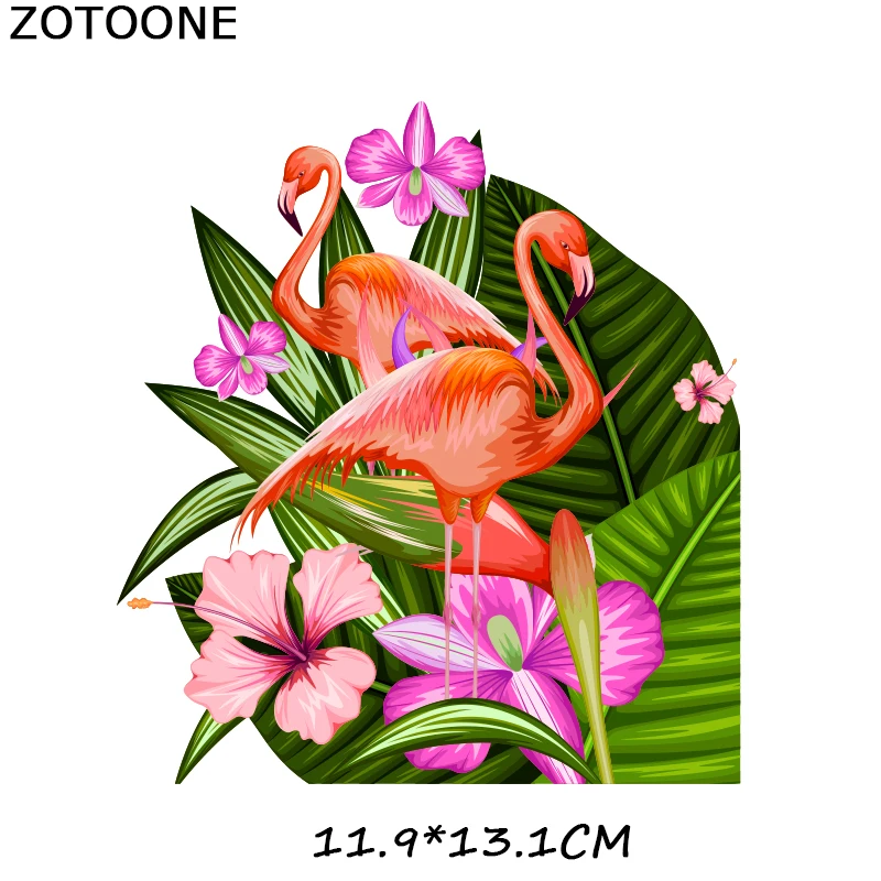 ZOTOONE железные Пластыри для одежды теплопередача Розовый фламинго пластырь стирка наклейки футболка для одежды аксессуар Аппликация C