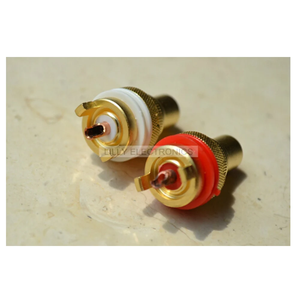 

2x RCA Terminal Copper Alluvial Gold Chassis Preamplifier DAC Audio Signal