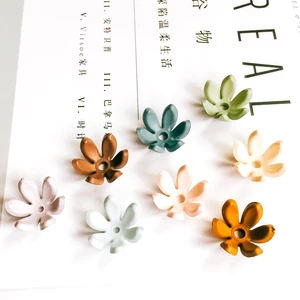 Разноцветные Пластиковые Бусины ZEROUP в форме цветка, серьги-подвески, ожерелья, подвески, аксессуары для рукоделия, материал для изготовления ювелирных изделий 20 шт.